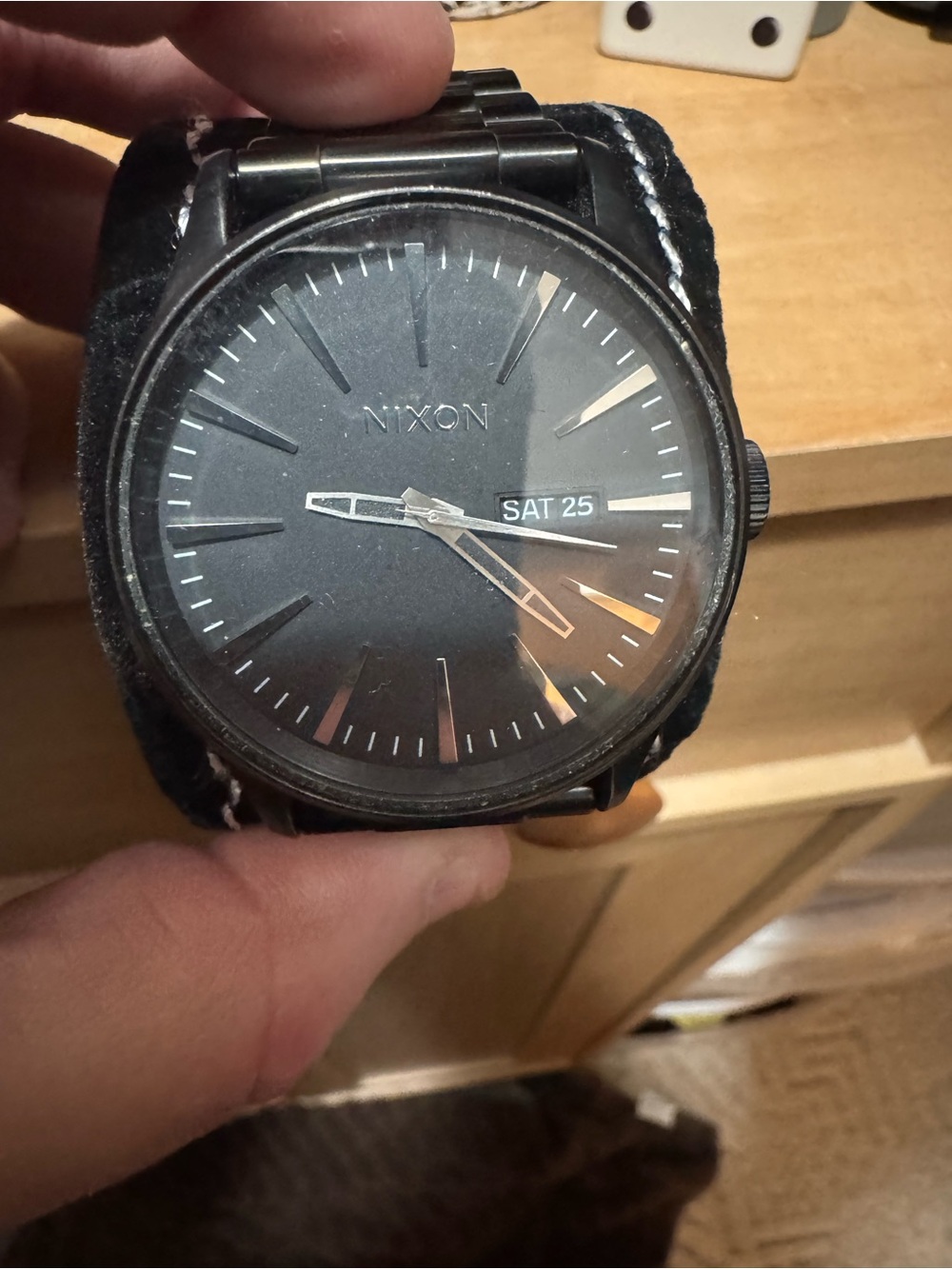 Nixon Black Sentry stainless steel watch